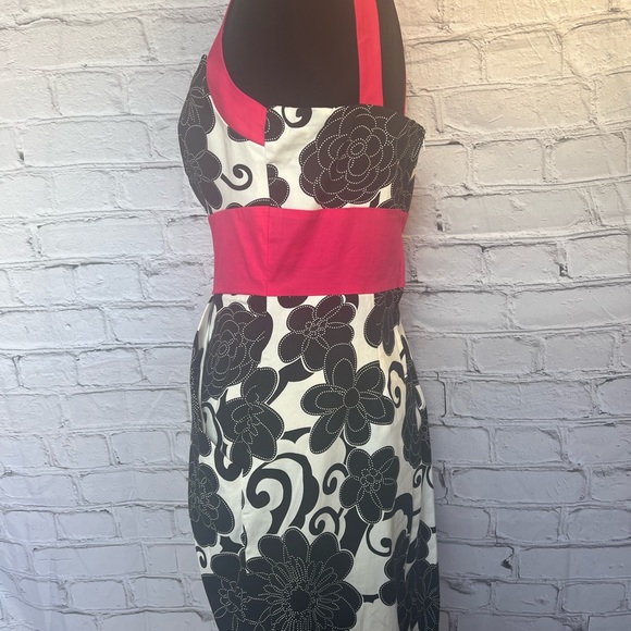 Red and black floral print dress size 12 - Picture 3 of 4